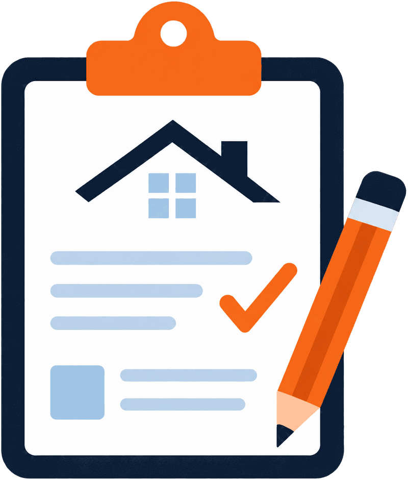Clipboard with a roof estimate