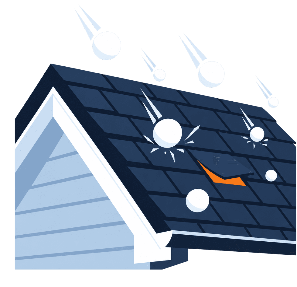 Hail hitting a roof